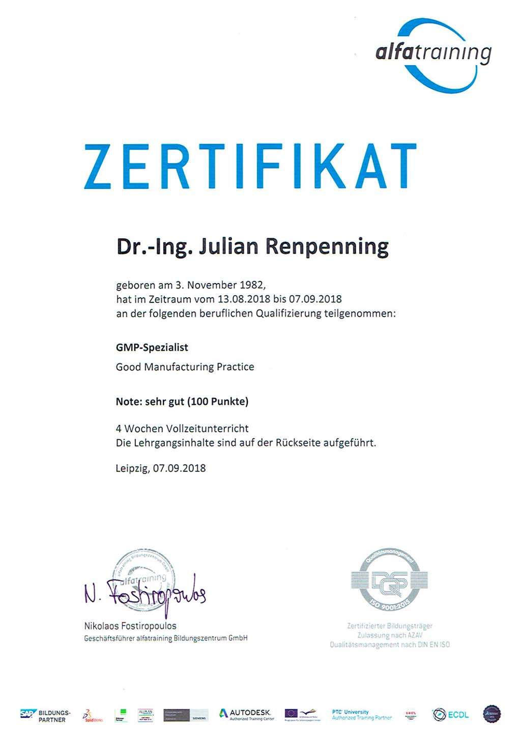 Alfatraining-GMP Specialist