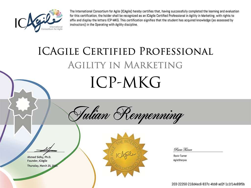 ICAgile Certified Professional-Agility in Marketing